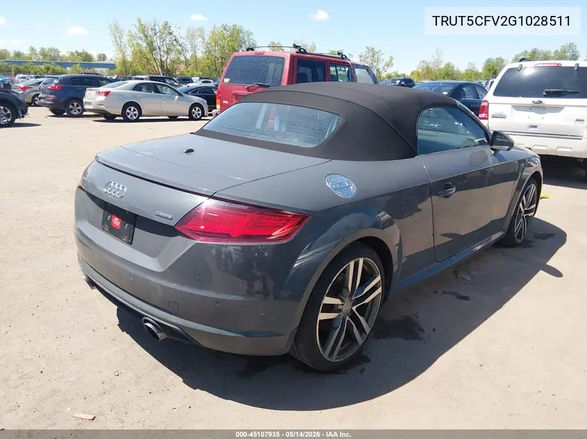 2016 Audi Tt 2.0T VIN: TRUT5CFV2G1028511 Lot: 45107935