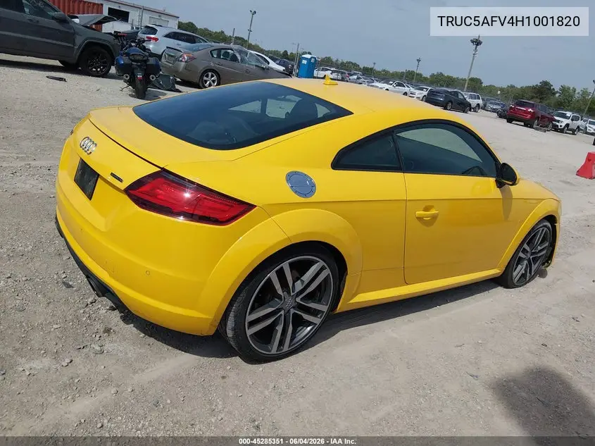 2017 Audi Tt 2.0T VIN: TRUC5AFV4H1001820 Lot: 45285351