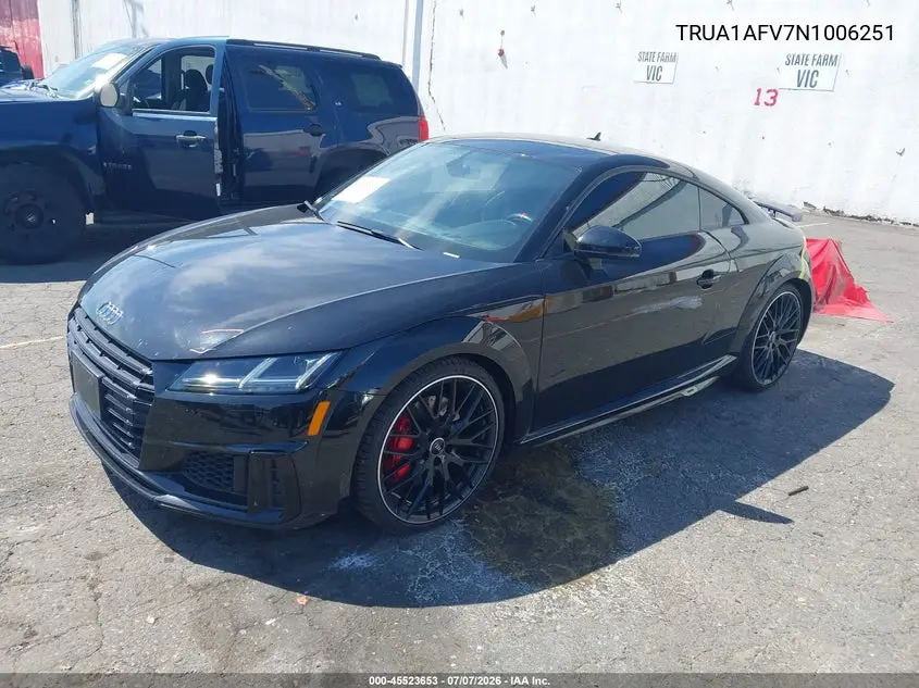 2022 Audi Tts Tfsi Quattro S Tronic VIN: TRUA1AFV7N1006251 Lot: 45523653