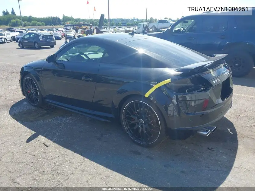 2022 Audi Tts Tfsi Quattro S Tronic VIN: TRUA1AFV7N1006251 Lot: 45523653