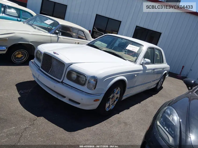 2000 Bentley Arnage VIN: SCBLC31E3YCX04433 Lot: 45385938