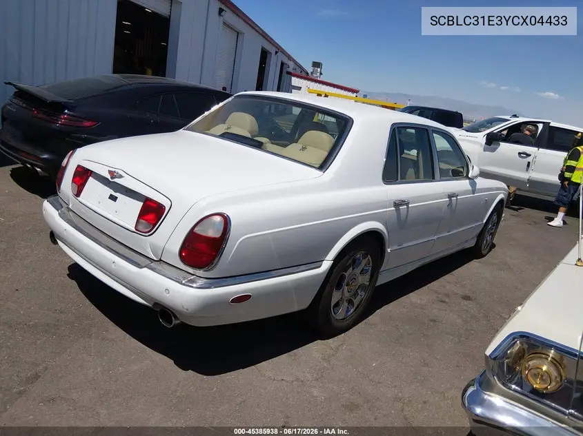 2000 Bentley Arnage VIN: SCBLC31E3YCX04433 Lot: 45385938