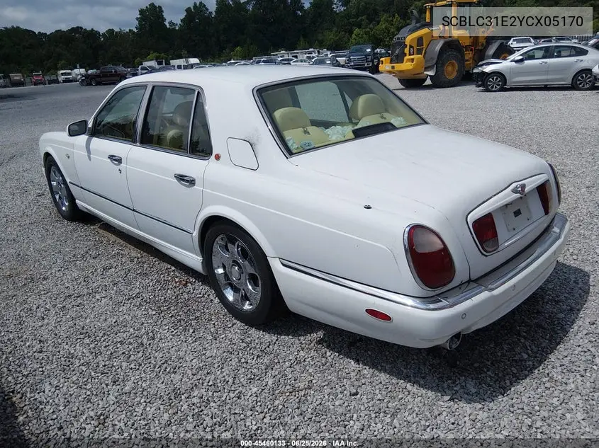 2000 Bentley Arnage VIN: SCBLC31E2YCX05170 Lot: 45460133