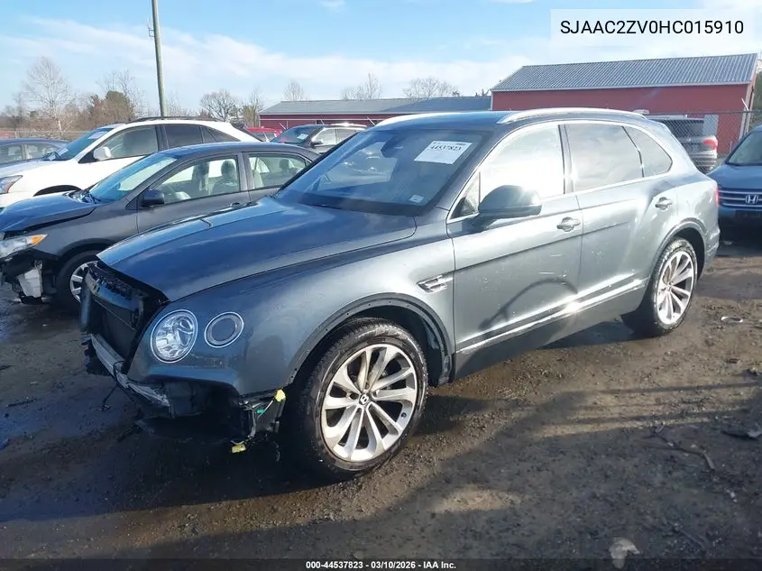 2017 Bentley Bentayga W12/W12 First Edition VIN: SJAAC2ZV0HC015910 Lot: 44537823