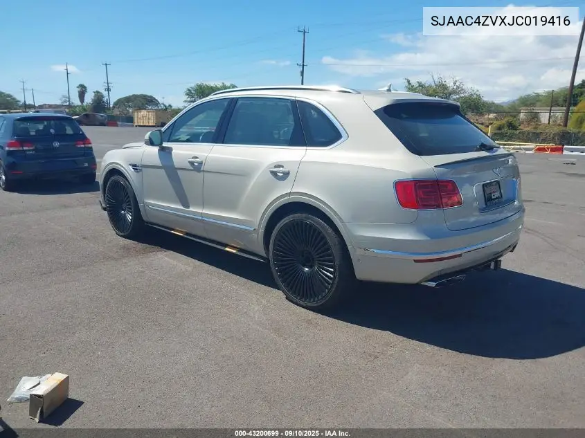 2018 Bentley Bentayga Activity Edition/Black Edition/Mulliner/Onyx Edition/W12 VIN: SJAAC4ZVXJC019416 Lot: 43200699