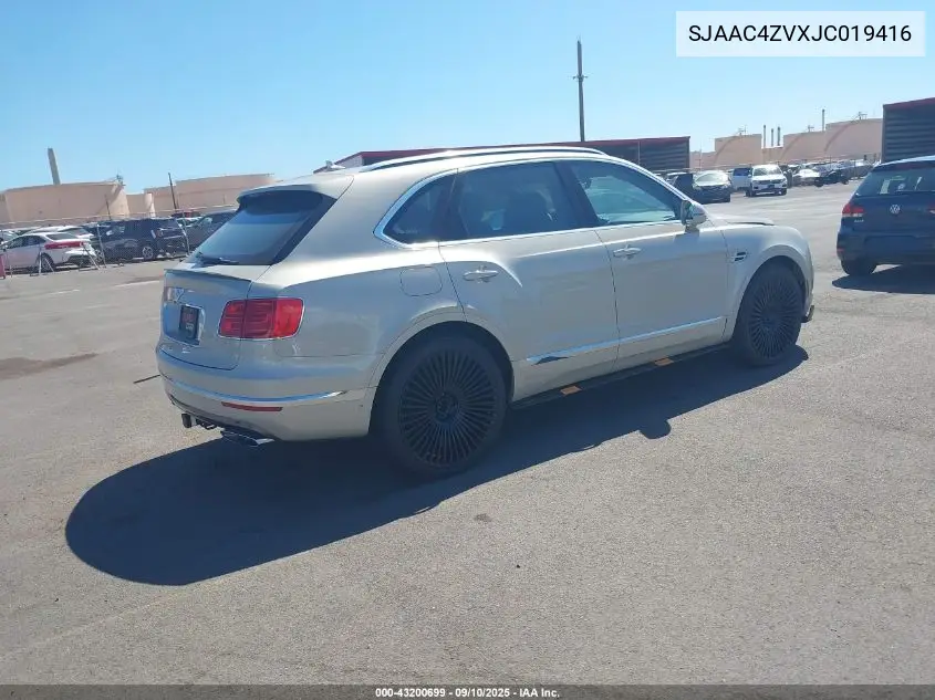 2018 Bentley Bentayga Activity Edition/Black Edition/Mulliner/Onyx Edition/W12 VIN: SJAAC4ZVXJC019416 Lot: 43200699