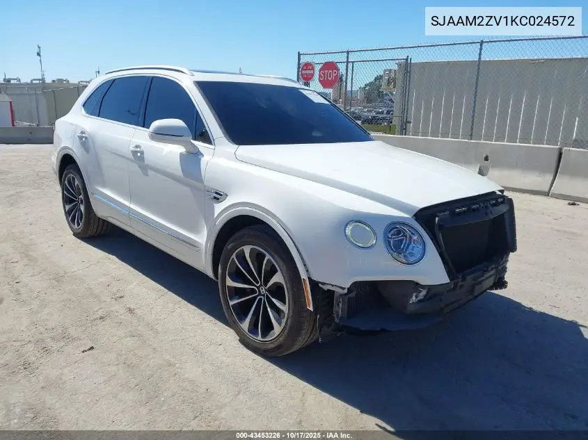 2019 Bentley Bentayga V8 VIN: SJAAM2ZV1KC024572 Lot: 43453226
