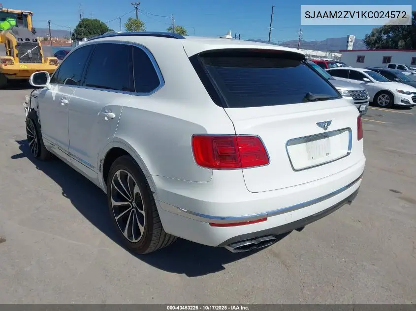2019 Bentley Bentayga V8 VIN: SJAAM2ZV1KC024572 Lot: 43453226