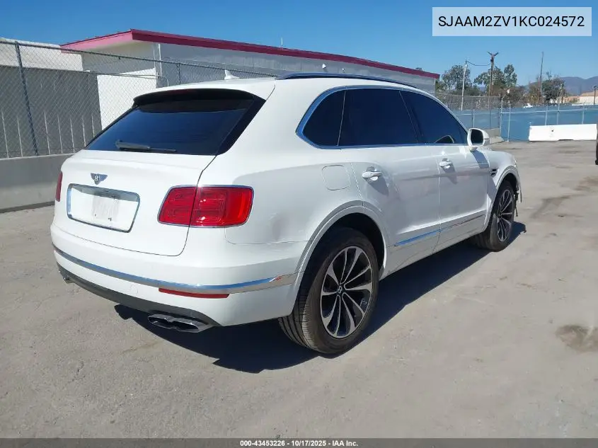 2019 Bentley Bentayga V8 VIN: SJAAM2ZV1KC024572 Lot: 43453226