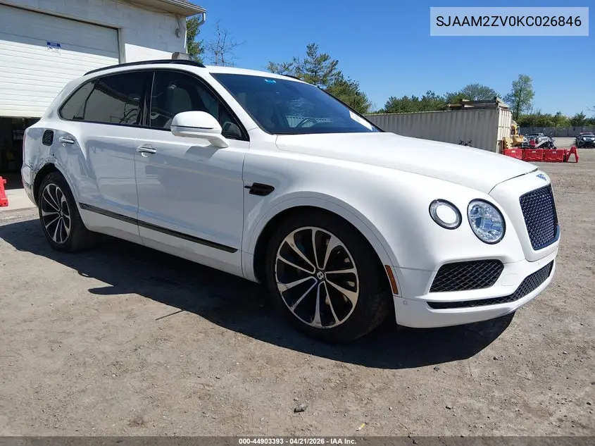 2019 Bentley Bentayga V8 VIN: SJAAM2ZV0KC026846 Lot: 44903393
