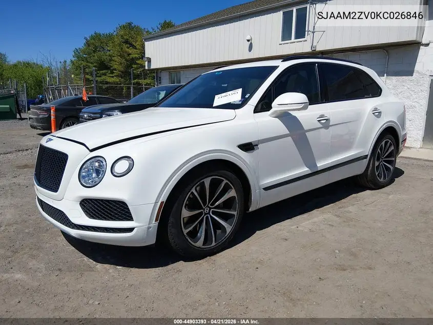 2019 Bentley Bentayga V8 VIN: SJAAM2ZV0KC026846 Lot: 44903393
