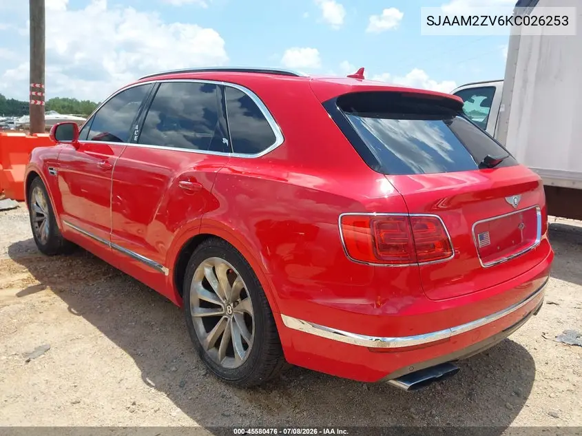 2019 Bentley Bentayga V8 VIN: SJAAM2ZV6KC026253 Lot: 45580476