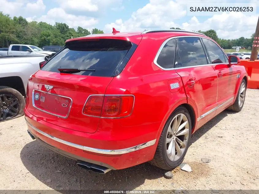 2019 Bentley Bentayga V8 VIN: SJAAM2ZV6KC026253 Lot: 45580476