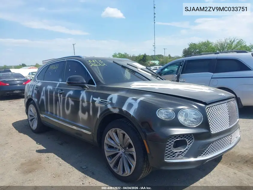 2021 Bentley Bentayga V8 VIN: SJAAM2ZV9MC033751 Lot: 44932622