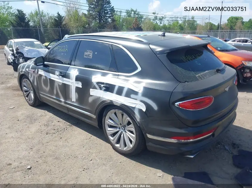 2021 Bentley Bentayga V8 VIN: SJAAM2ZV9MC033751 Lot: 44932622