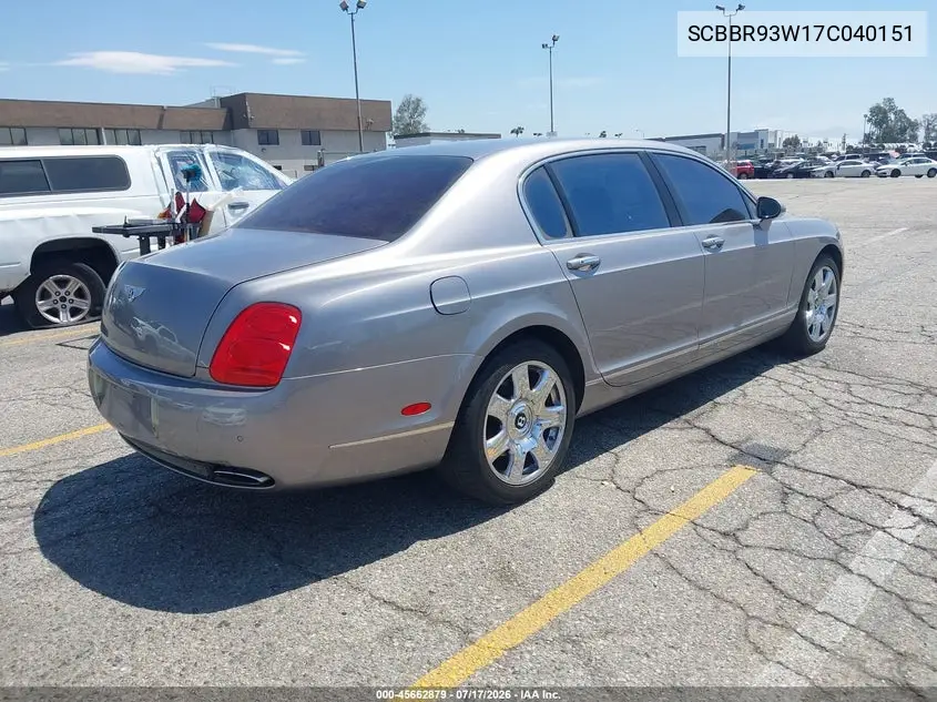 2007 Bentley Continental Flying Spur VIN: SCBBR93W17C040151 Lot: 45662879