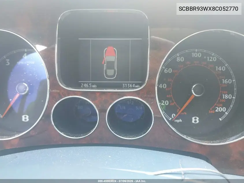2008 Bentley Continental Flying Spur VIN: SCBBR93WX8C052770 Lot: 45563024