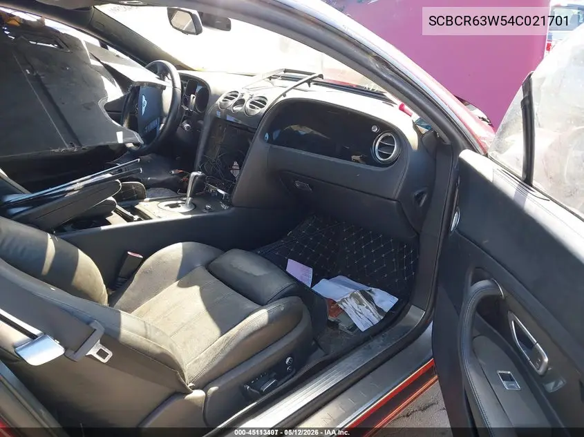 2004 Bentley Continental Gt VIN: SCBCR63W54C021701 Lot: 45113407