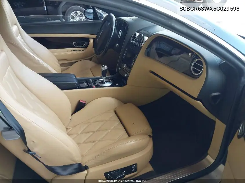 2005 Bentley Continental Gt VIN: SCBCR63WX5C029598 Lot: 43950042