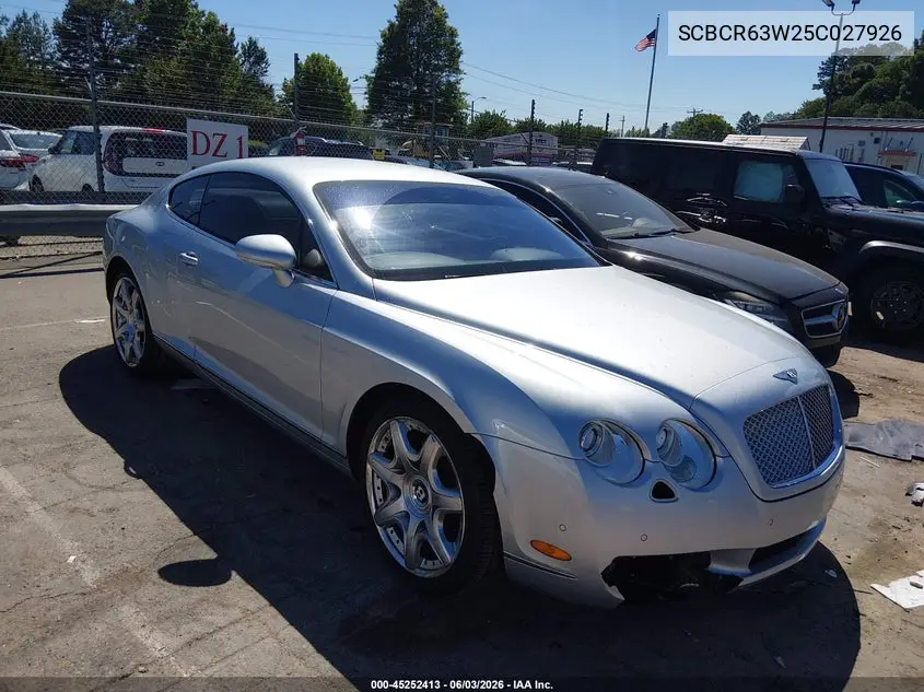 2005 Bentley Continental Gt VIN: SCBCR63W25C027926 Lot: 45252413