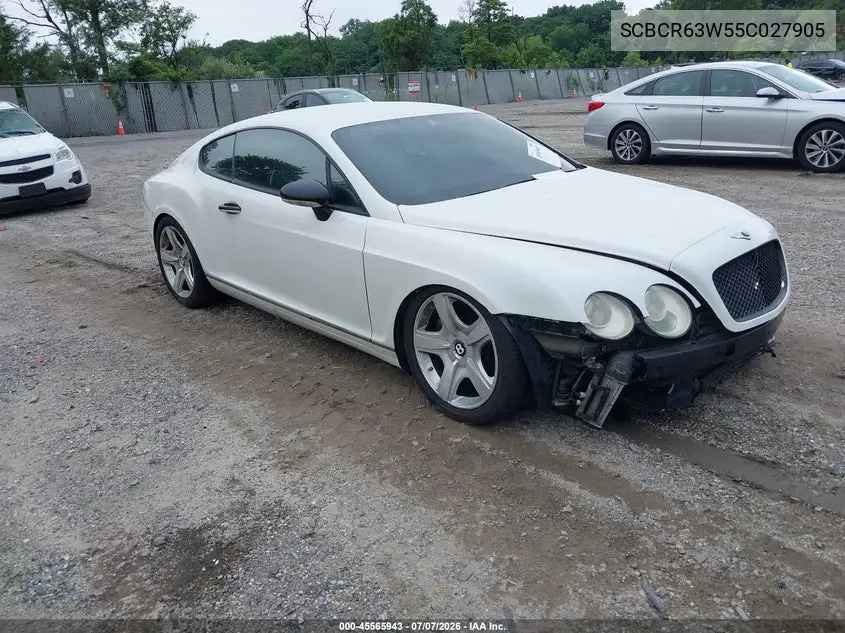 2005 Bentley Continental Gt VIN: SCBCR63W55C027905 Lot: 45565943