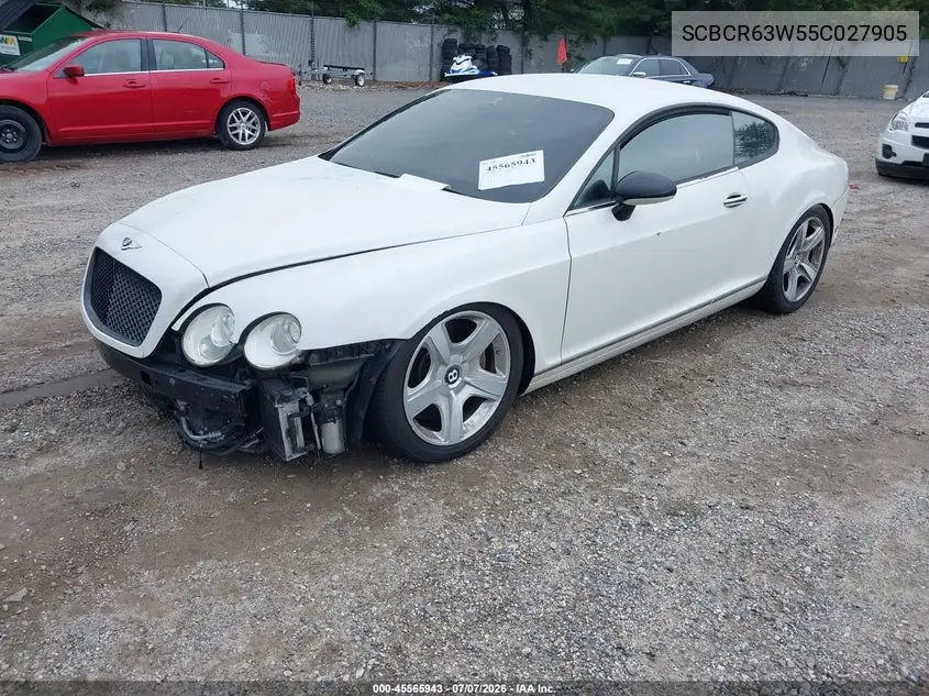 2005 Bentley Continental Gt VIN: SCBCR63W55C027905 Lot: 45565943