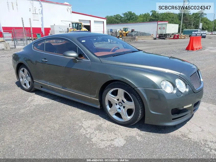2005 Bentley Continental Gt VIN: SCBCR63W45C024347 Lot: 45624103