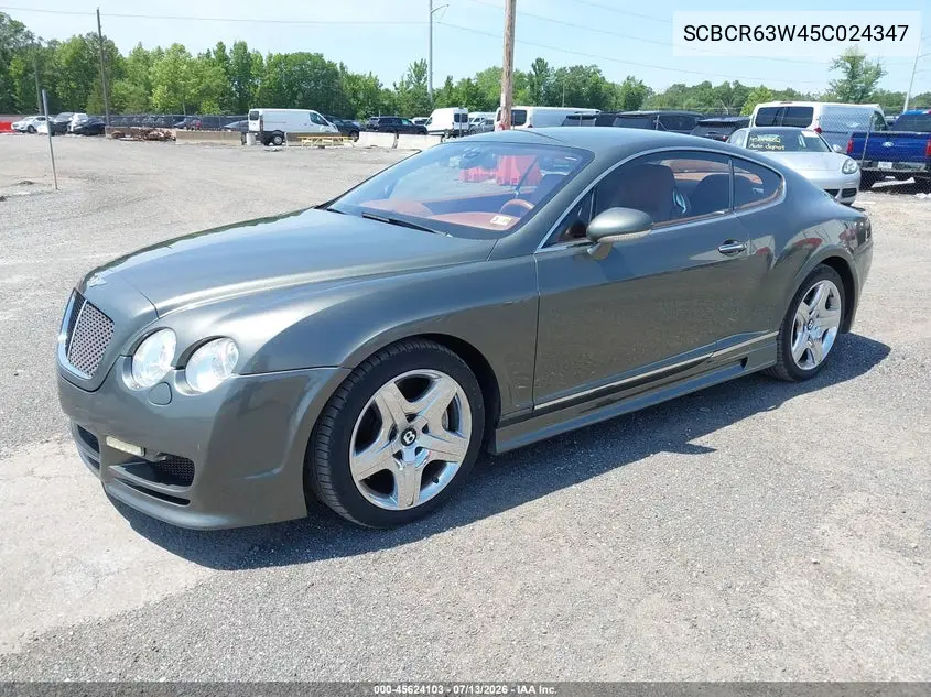 2005 Bentley Continental Gt VIN: SCBCR63W45C024347 Lot: 45624103