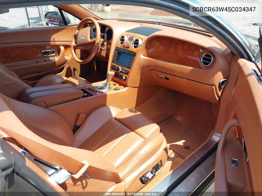 2005 Bentley Continental Gt VIN: SCBCR63W45C024347 Lot: 45624103