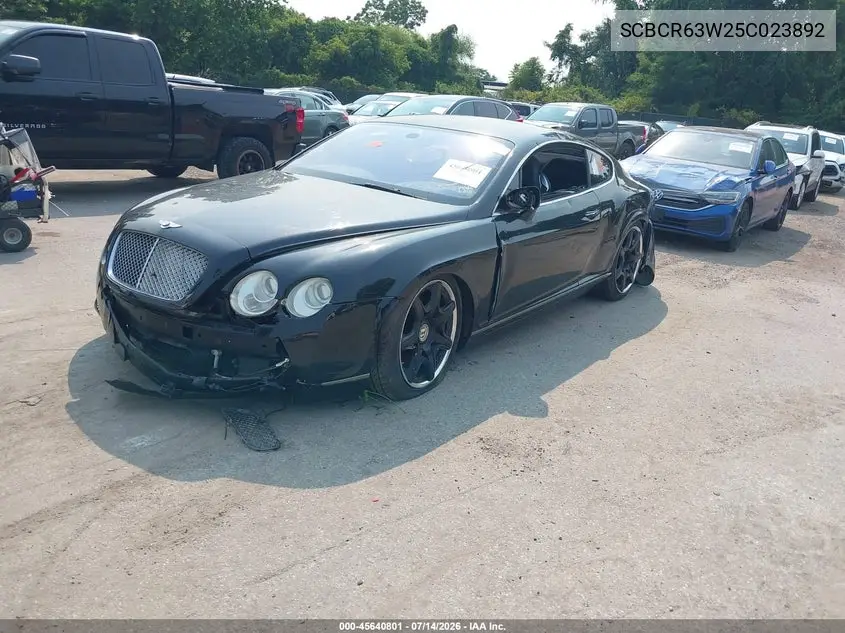 2005 Bentley Continental Gt VIN: SCBCR63W25C023892 Lot: 45640801