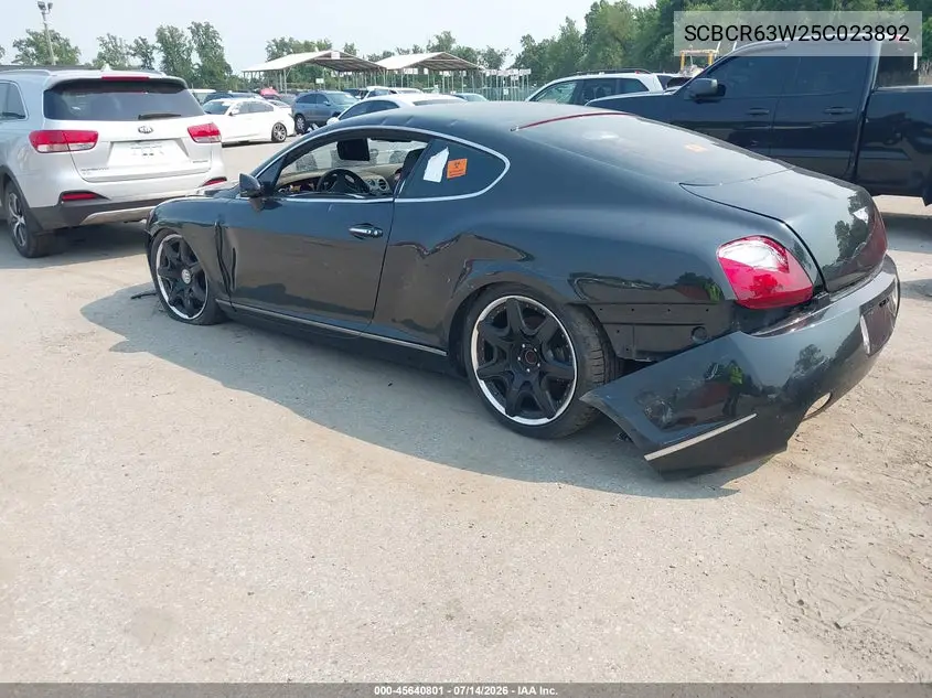 2005 Bentley Continental Gt VIN: SCBCR63W25C023892 Lot: 45640801
