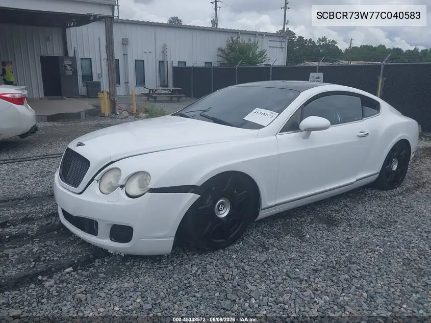 2007 Bentley Continental Gt VIN: SCBCR73W77C040583 Lot: 45348572