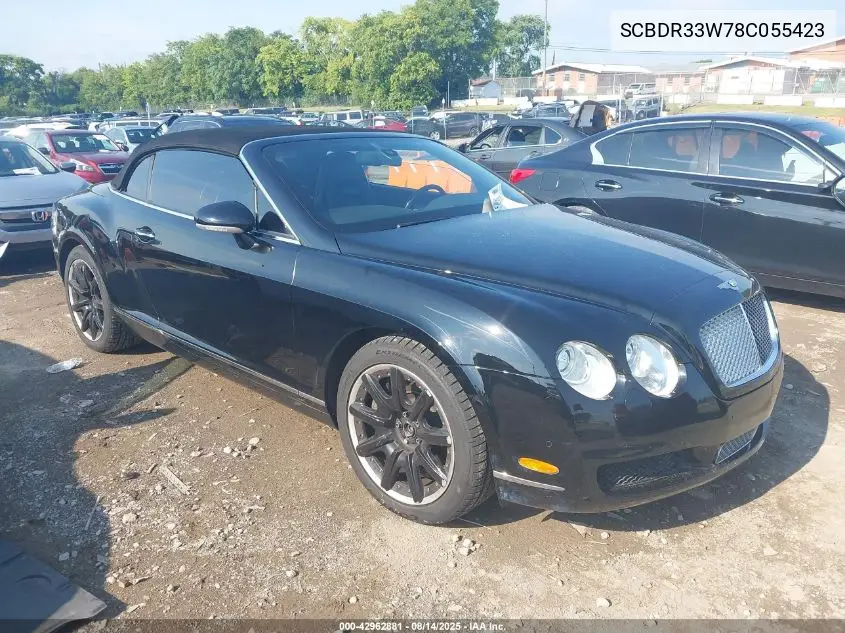 2008 Bentley Continental Gtc VIN: SCBDR33W78C055423 Lot: 42962881