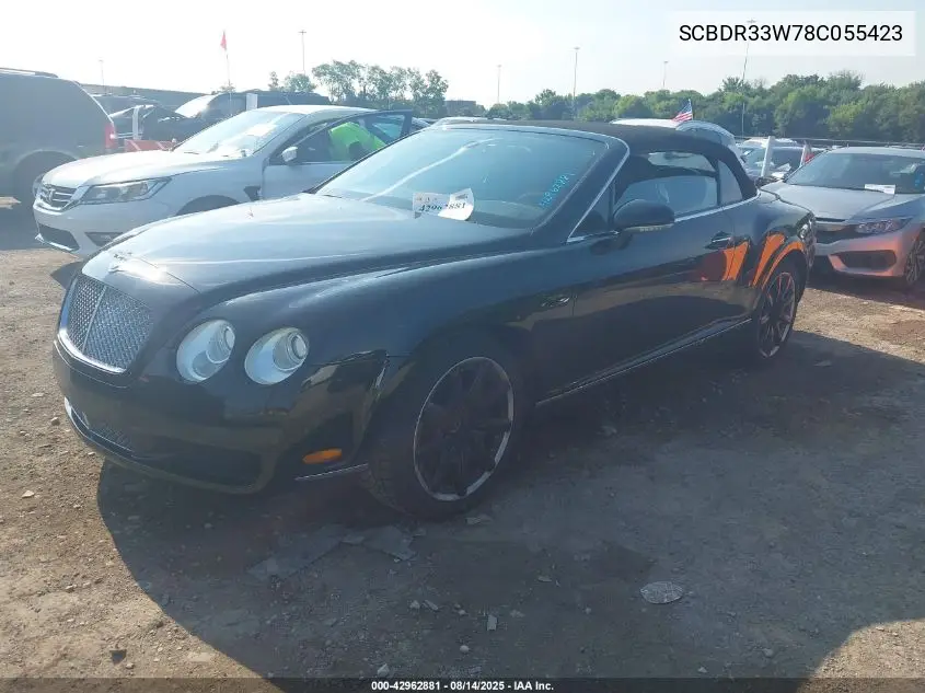 2008 Bentley Continental Gtc VIN: SCBDR33W78C055423 Lot: 42962881