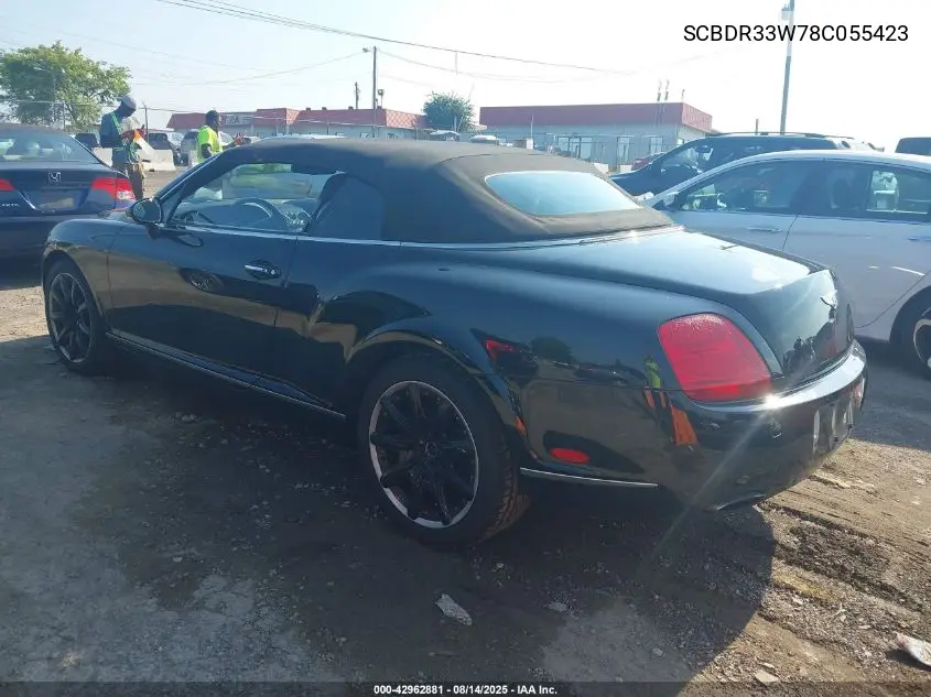 2008 Bentley Continental Gtc VIN: SCBDR33W78C055423 Lot: 42962881