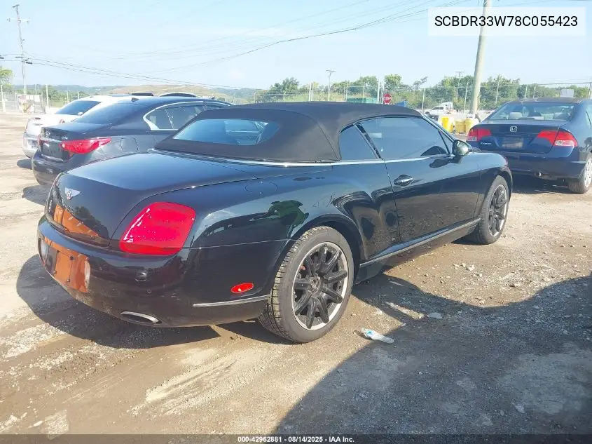 2008 Bentley Continental Gtc VIN: SCBDR33W78C055423 Lot: 42962881