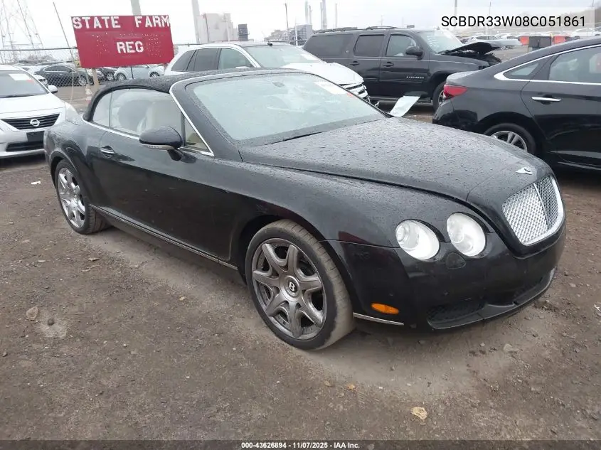 2008 Bentley Continental Gtc VIN: SCBDR33W08C051861 Lot: 43626894