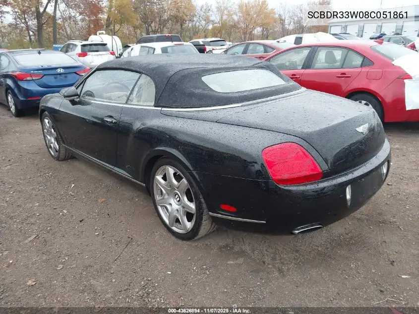 2008 Bentley Continental Gtc VIN: SCBDR33W08C051861 Lot: 43626894