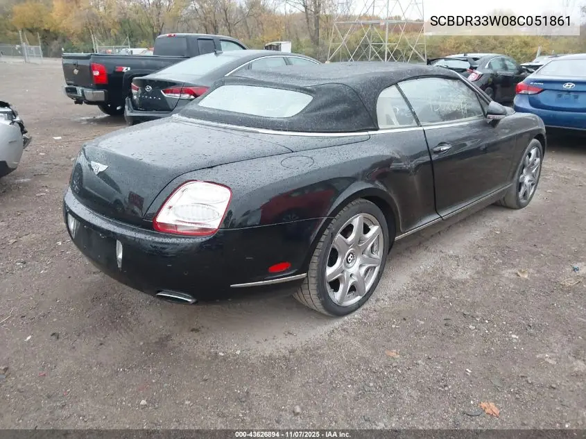 2008 Bentley Continental Gtc VIN: SCBDR33W08C051861 Lot: 43626894