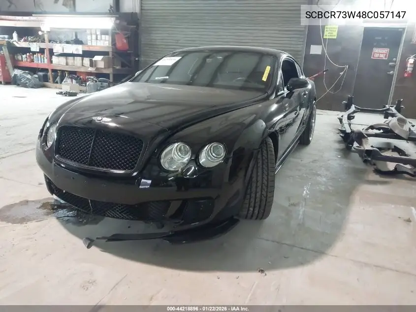 2008 Bentley Continental Gt VIN: SCBCR73W48C057147 Lot: 44218896