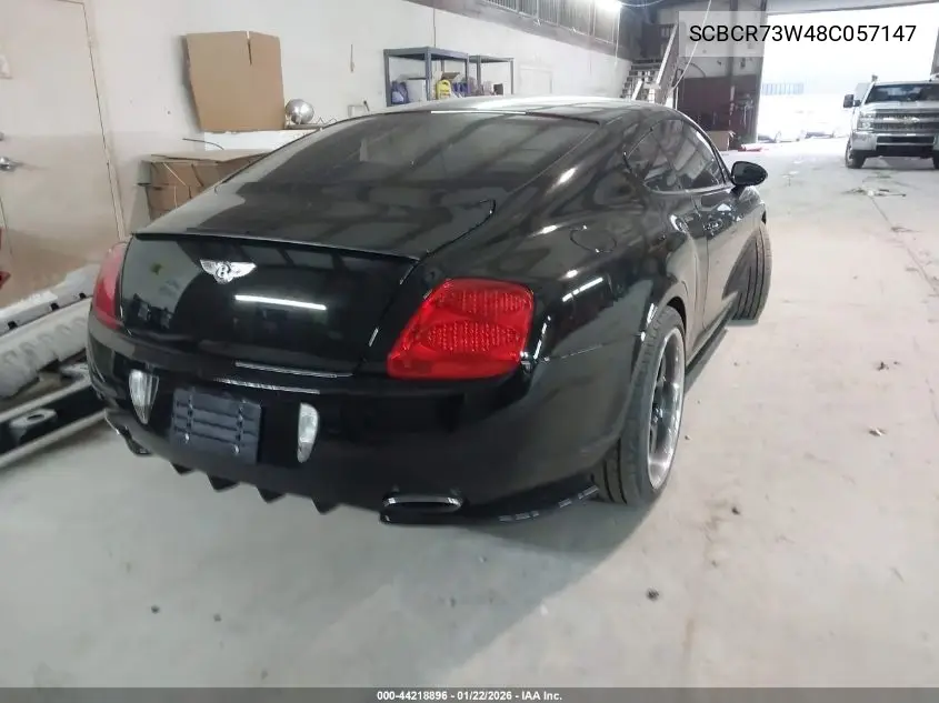 2008 Bentley Continental Gt VIN: SCBCR73W48C057147 Lot: 44218896