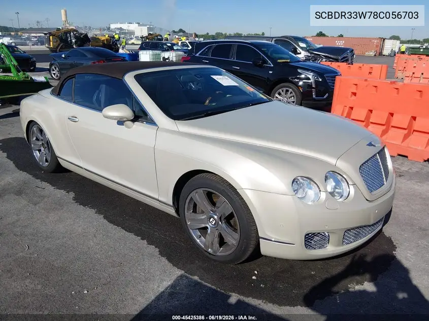 2008 Bentley Continental Gtc VIN: SCBDR33W78C056703 Lot: 45425386
