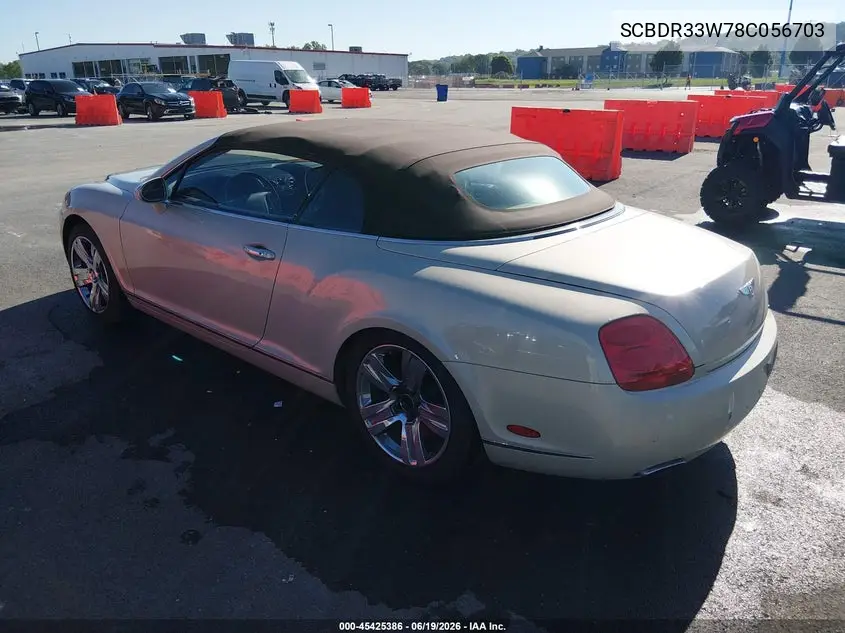2008 Bentley Continental Gtc VIN: SCBDR33W78C056703 Lot: 45425386