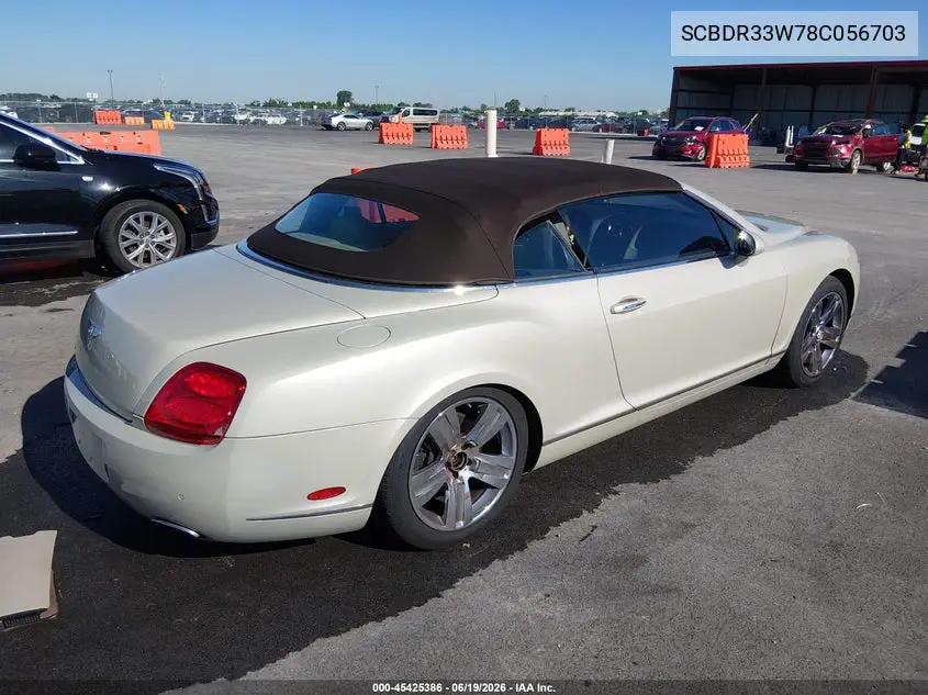 2008 Bentley Continental Gtc VIN: SCBDR33W78C056703 Lot: 45425386
