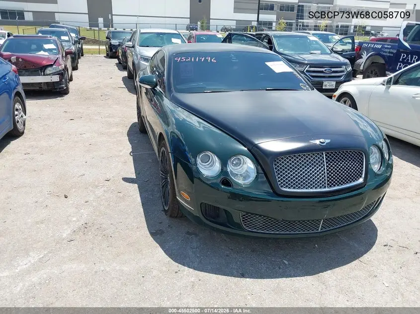 2008 Bentley Continental Gt Speed VIN: SCBCP73W68C058709 Lot: 45502500