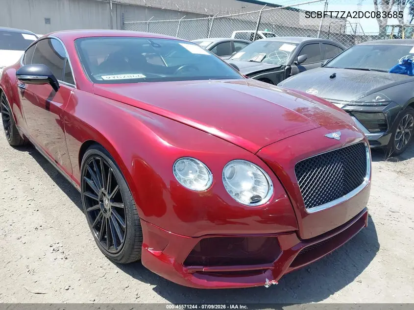 2013 Bentley Continental Gt V8 VIN: SCBFT7ZA2DC083685 Lot: 45571244