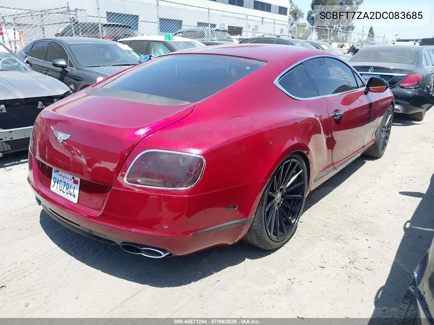 2013 Bentley Continental Gt V8 VIN: SCBFT7ZA2DC083685 Lot: 45571244