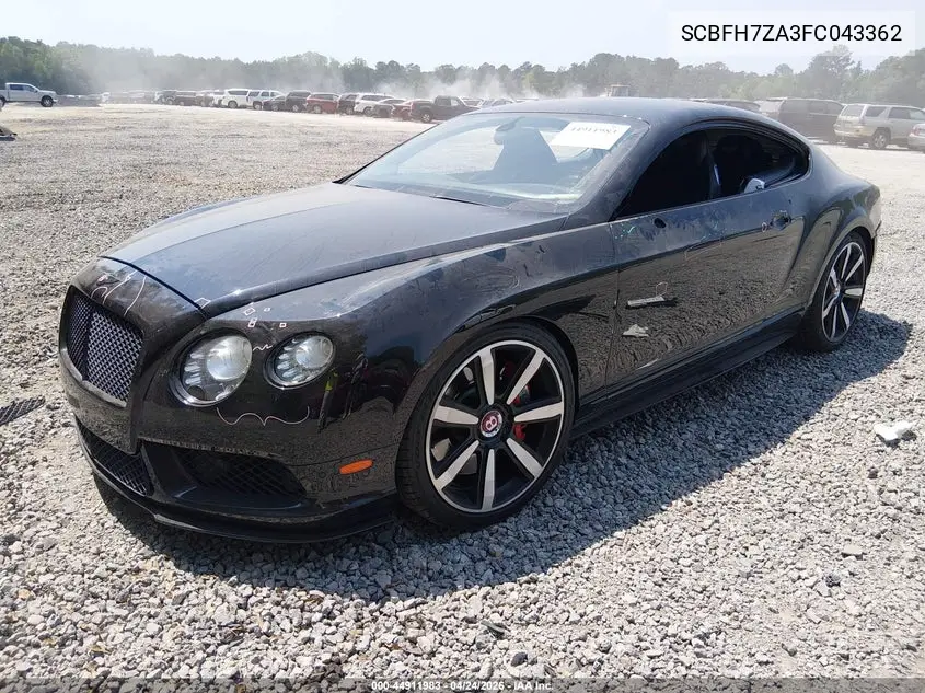 2015 Bentley Continental Gt V8 S VIN: SCBFH7ZA3FC043362 Lot: 44911983