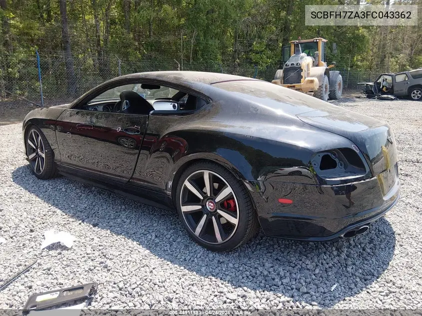 2015 Bentley Continental Gt V8 S VIN: SCBFH7ZA3FC043362 Lot: 44911983