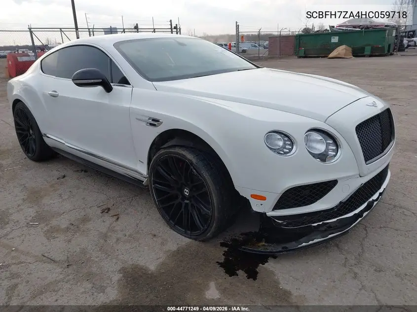 2017 Bentley Continental Gt V8 S VIN: SCBFH7ZA4HC059718 Lot: 44771249
